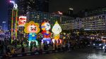 Gemerlap Jakarta Light Festival Hiasi Malam Bundaran HI