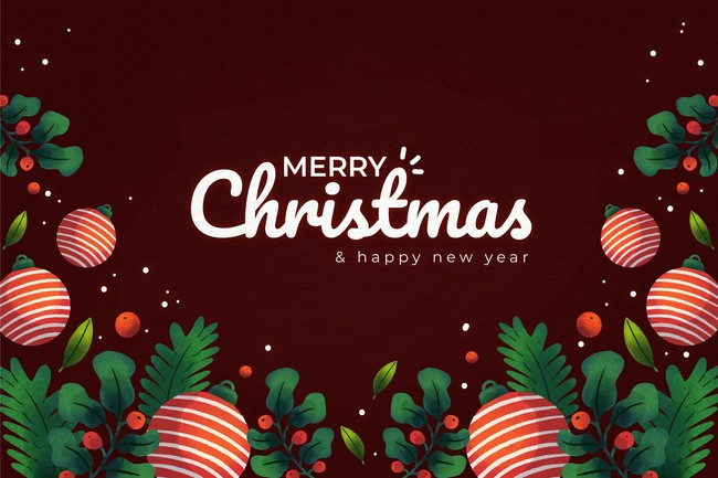 Ilustrasi kartu ucapan selamat hari Natal.