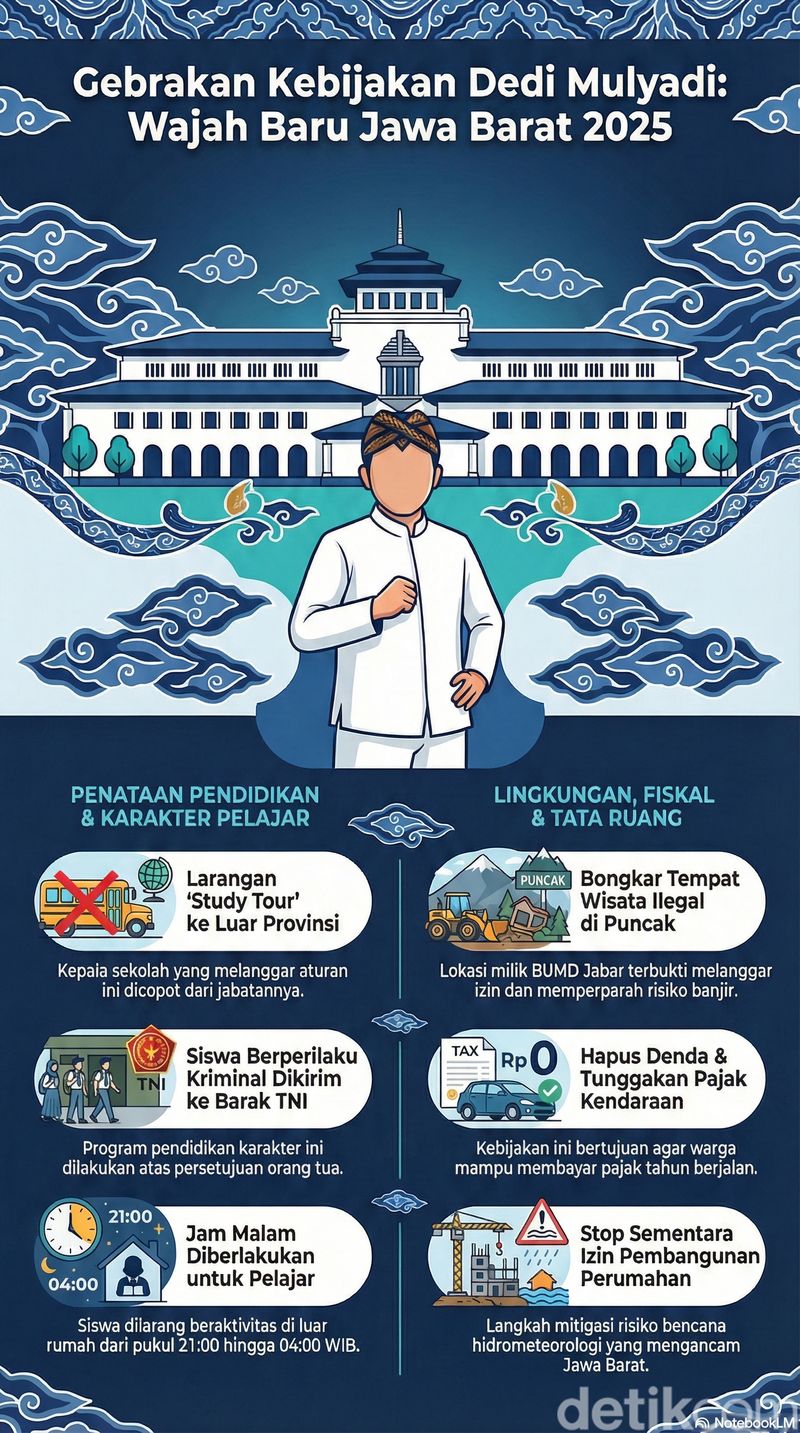 Infografik gebrakan kebijakan Dedi Mulyadi Infografik gebrakan kebijakan Dedi Mulyadi