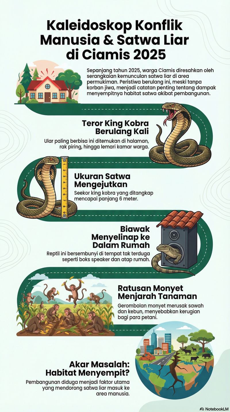 Infografik konflik manusia dan satwa liar di Ciamis 2025