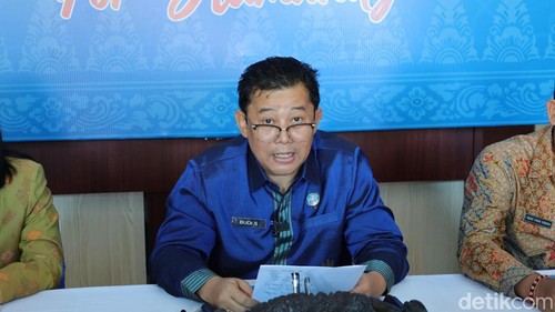Kepala BNNP Bali Brigjen Budi Sajidin saat konferensi pers akhir tahun 2025 di kantornya, Selasa (23/12/2025).