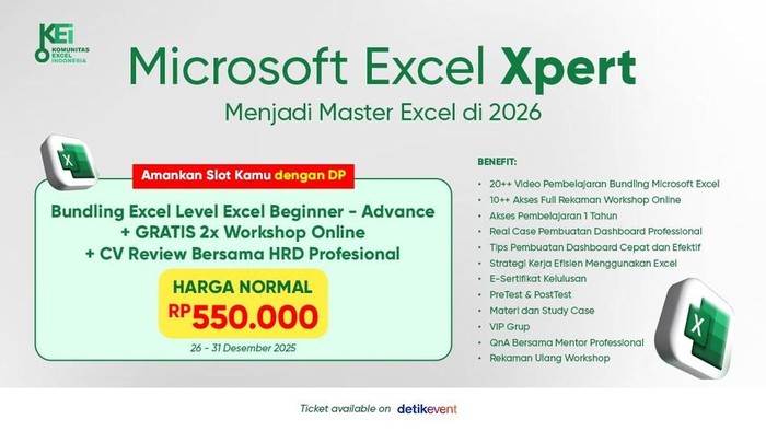 Perbesar Peluang Karier! Kuasai Microsoft Excel dari Beginner hingga Advance