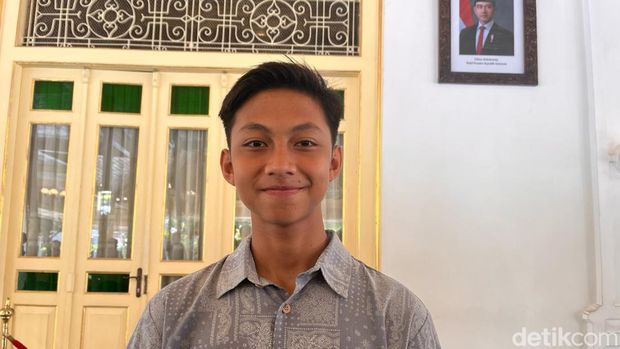 Pebalap asal Sleman, Kiandra Ramadhipa di Kompleks Kepatihan, Kota Jogja, Selasa (23/12/2025). Serly Putri Jumbadi/detikJogja