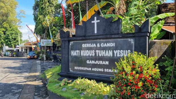 Gereja Katolik Hati Kudus Tuhan Yesus Ganjuran, Bantul, pada Rabu (24/12/2025).