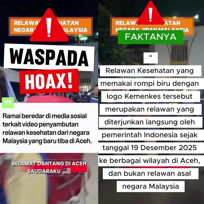 Viral Video Relawan Malaysia Disambut Setiba di Aceh, Kemenkes Ungkap Faktanya