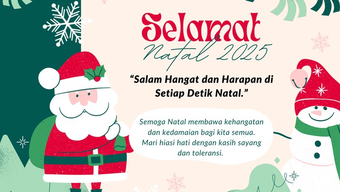 60 Ucapan Natal 2025 untuk Teman Kerja, Formal hingga Santai