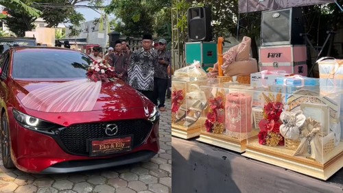 Pengantin pria ini memberikan seserahan mewah mobil, motor hingga Logam Mulia di Pati, Jawa Tengah. Unggahan momen tersebut langsung viral.