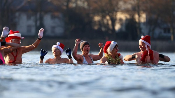 Berani Dingin! Berliner Seehunde Ramaikan Renang Natal di Berlin