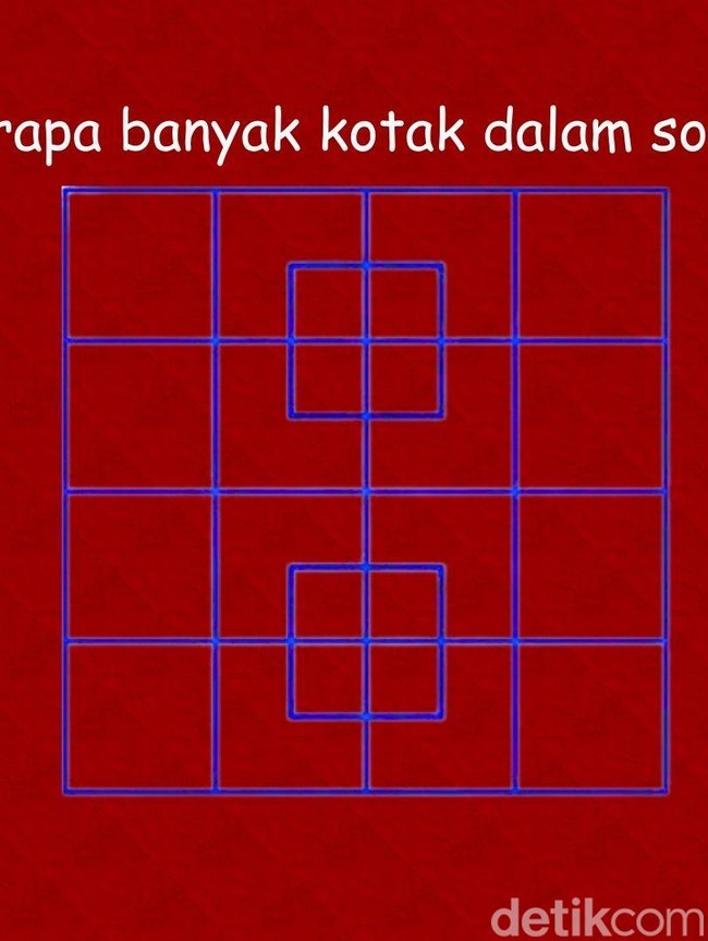Butuh Otak Encer untuk Hitung Jumlah Kotak dengan Tepat, Bisa Jawab dalam 10 Detik?