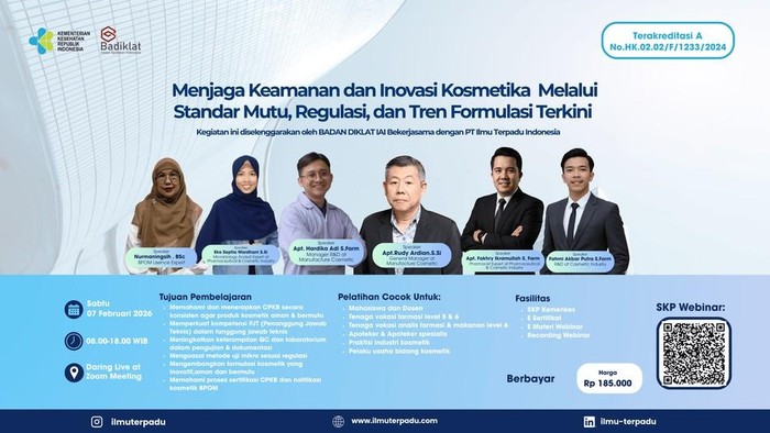 Kupas Tuntas CPKB dan Regulasi BPOM di Webinar Kosmetik Terakreditasi