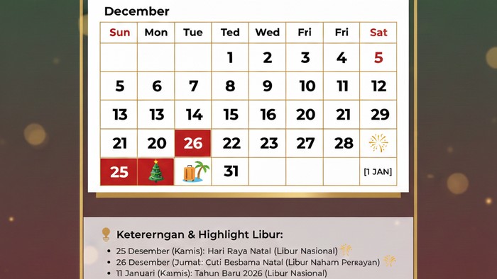 Libur Natal Tahun Baru 2026, Ini Jadwal Lengkap dan Rekomendasi Cutinya!