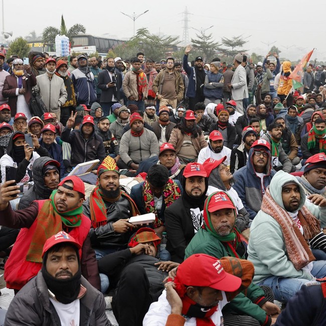 Pendukung BNP Padati Dhaka Sambut Kepulangan Tarique Rahman