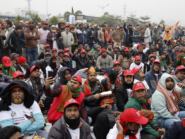 Pendukung BNP Padati Dhaka Sambut Kepulangan Tarique Rahman