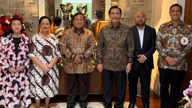 Presiden RI Prabowo Subianto mengunjungi kediaman ketua DEN, Luhut Binsar Pandjaitan. (Instagram/Luhut.Pandjaitan)