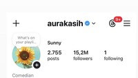 Akun Instagram Aura Kasih terlihat dikunjungi lebih dari 315,4 juta pengunjung dalam 30 hari terakhir. Foto: dok instagram Aura Kasih