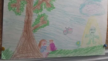 Ketika membersihkan ruang bawah tanah, aku menemukan gambar lama saudariku saat dia masih kecil ketika mengorbankanku kepada tuhan alien, tulis orang yang mengunggah foto ini. Foto: Imgur via Bored Panda