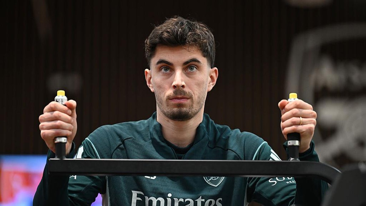 Kai Havertz dalam sesi latihan Arsenal pada 22 Desember lalu. Foto: Arsenal FC via Getty Images/Stuart MacFarlane