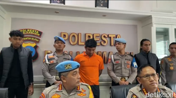 Konferensi pers pembunuhan mahasiswi ULM Banjarmasin oleh oknum polisi.