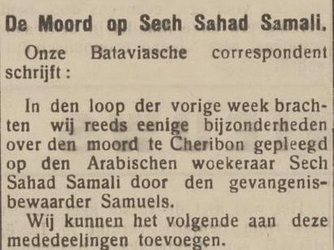 Pemberitaan mengenai pembunuhan di Cirebon pada zaman kolonial. Pemberitaan mengenai pembunuhan di Cirebon pada zaman kolonial.