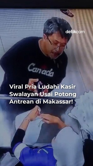 Video Viral Pria Ludahi Kasir Swalayan Usai Potong Antrean di Makassar