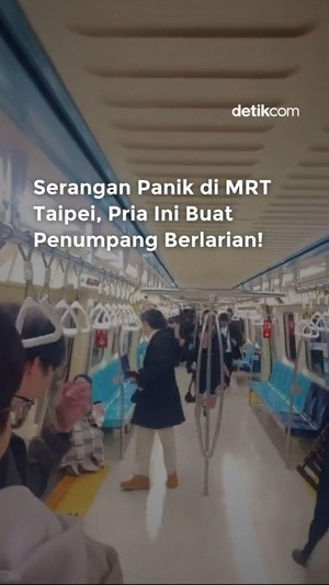 Video Serangan Panik di MRT Taipei, Pria Ini Buat Penumpang Berlarian