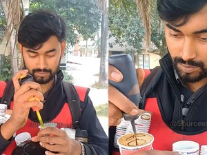 Bukan Pakai Gerobak, Pria Ini Jualan Kopi Pakai Rompi Unik Multifungsi!