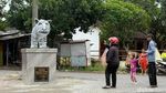 Penampakan Patung Macan Putih di Kediri Viral Memiliki Bentuk Unik