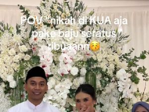 Pernikahan di KUA Viral, Baju Pengantin Bikin Salfok Hanya Rp100 Ribuan