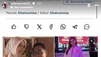 Safa Marwah juga menjelaskan sebelumnya jika semua ini adalah fitnah. Hal ini dijelaskan dalam Instagram Stories miliknya.  Foto: dok Instagram Safa Marwah