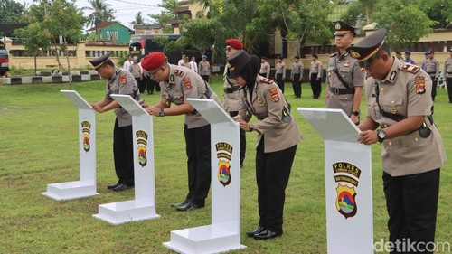 Serah terima jabatan sejumlah pejabat lingkup Polres Lombok Utara, Sabtu (27/12/2025).