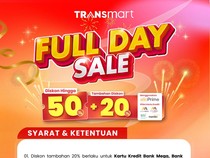 Belanja Persiapan Tahun Baru di Transmart Full Day Sale! Diskon 50% + 20%