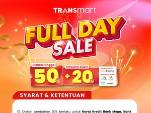 Sambut Tahun Baru Belanja Barang Baru di Transmart Full Day Sale! Diskon 50% + 20%