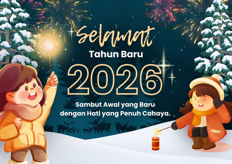 Kartu ucapan Tahun Baru 2026