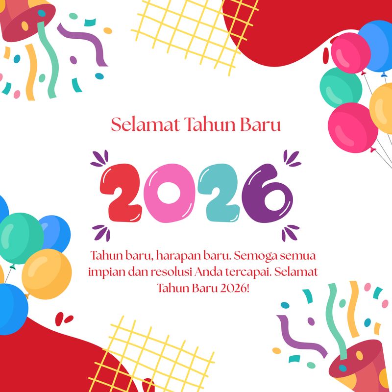 Kartu ucapan Tahun Baru 2026