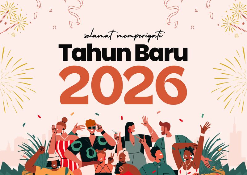 Kartu ucapan Tahun Baru 2026