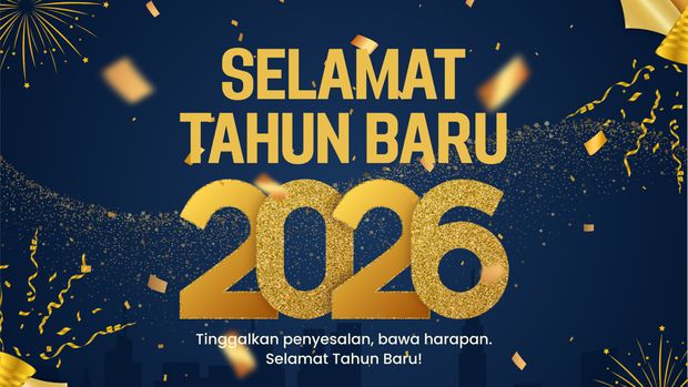 Kartu ucapan Tahun Baru 2026