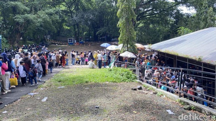 Antrean Pengunjung yang Memasuki Bandung Zoo