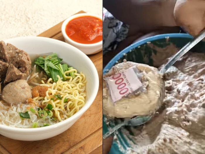 Bakso isi uang tunai Rp 100.000