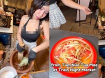 Influencer Seksi Ini Jadi Sorotan Gegara Aksinya Jualan Som Tam