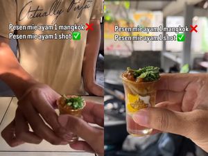 Viral! Kreasi Mie Ayam One Shot di Bantul Pakai Gelas Sloki