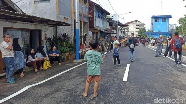Pramono Anung resmikan Jalan Karet Pasar Minggu Barat, Karet Tengsin, Jakarta Pusat.