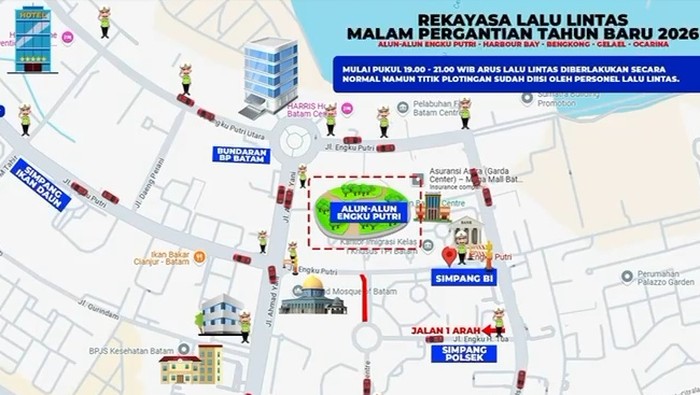 Sejumlah Ruas Jalan di Batam akan Diberlakukan Buka-Tutup saat Malam Tahun Baru