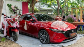 Juragan Sembako di Jakut Nikah, Seserahannya Mazda 3 dan Honda PCX