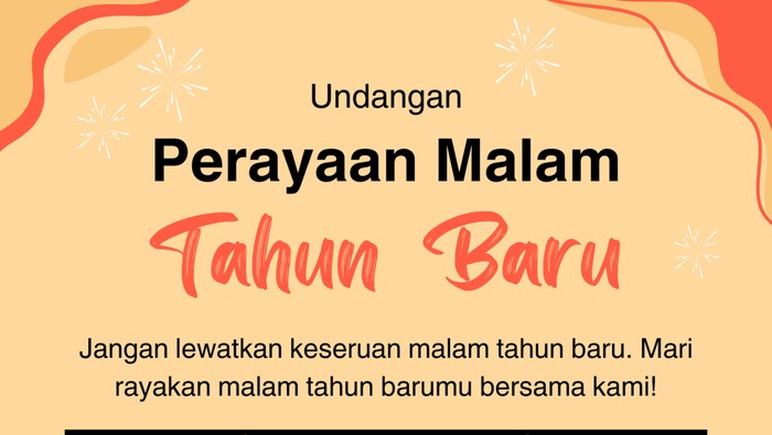 10 Contoh Undangan Tahun Baru 2026 Simpel Berbagai Acara, Bisa Kirim WA!