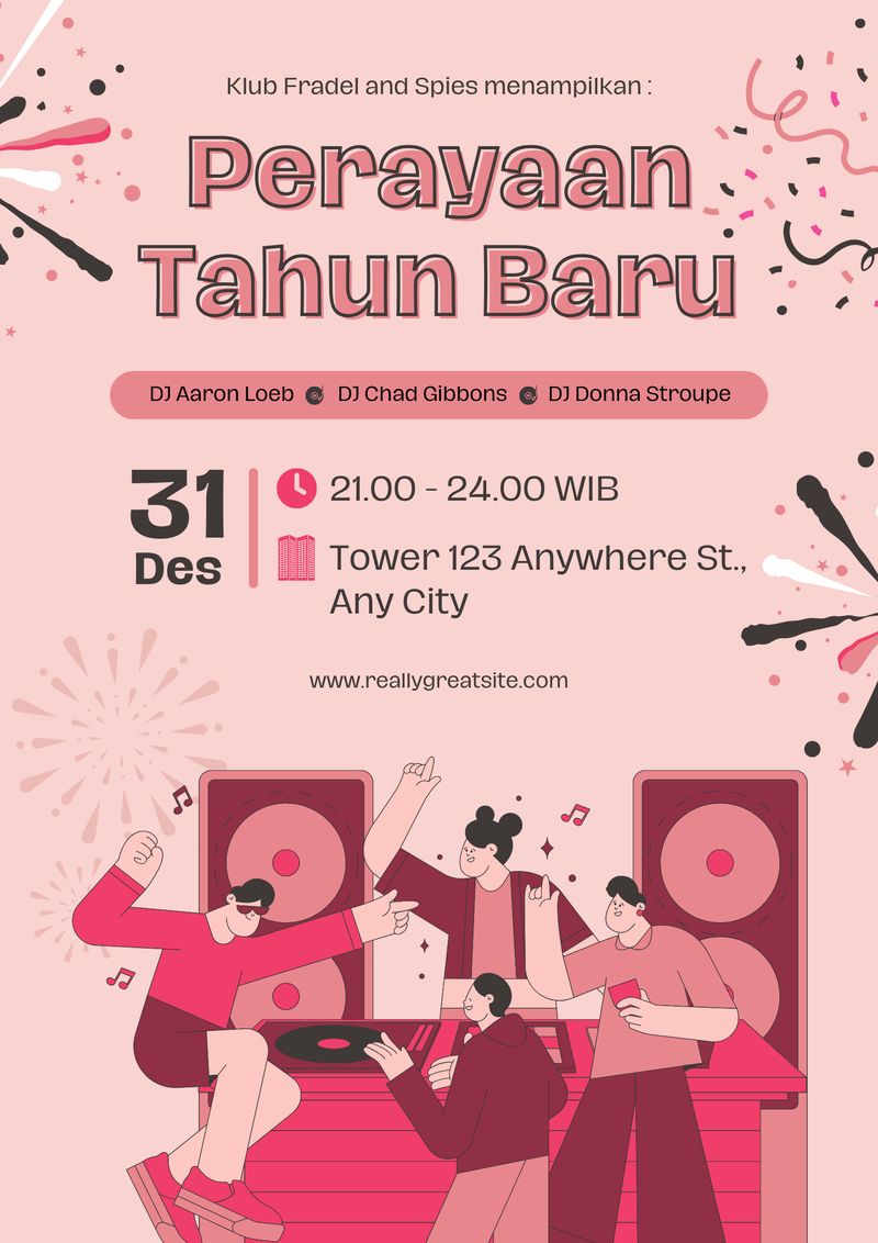 Undangan malam tahun baru. Undangan malam tahun baru.