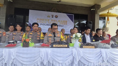 Konperensi pers akhir tahun di Polres Bangli, Selasa (30/12/2025).