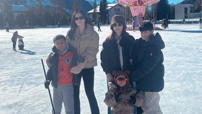 Nia Ramadhani dan Nagita Slavina Meet Up Bareng Anak Main Salju di Swiss