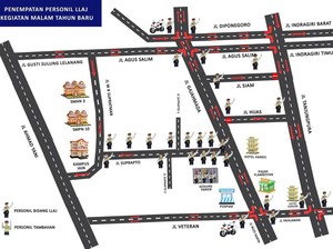 Jalan Tanjungpura-Gajah Mada Pontianak Satu Arah di Malam Tahun Baru