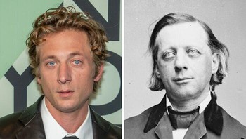 Jeremy Allen White & Henry Ward Beecher Banyak penggemar yang mengira aktor serial The Bear ini punya mesin waktu. Wajahnya sangat serupa dengan pengkhotbah abad ke-19, Henry Ward Beecher. Saking miripnya, netizen sampai mendesak produser Hollywood untuk segera membuatkan film biografi Beecher dan menunjuk Jeremy sebagai bintang utamanya!. Foto: BoredPanda