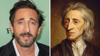 Adrien Brody & John Locke Struktur tulang pipi yang tinggi, hidung yang tegas, dan mata yang dalam membuat Adrien Brody terlihat seperti salinan langsung dari filsuf besar John Locke. Meskipun hidup di zaman yang terpaut ratusan tahun, Adrien Brody tampak seperti versi muda dari sang bapak liberalisme tersebut. Foto: BoredPanda